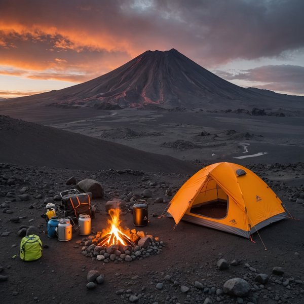 Quels sont les équipements indispensables pour un camping en région volcanique active?